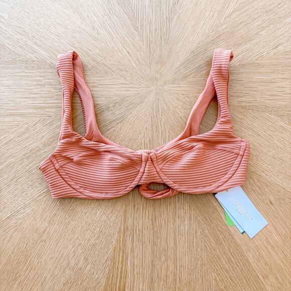 L Space Bikini Top Womens Med Nikita Sienna Ribbed‎ Eco Chic Repreve Boho Summer - Picture 3 of 6